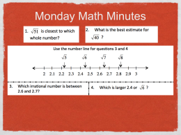 Monday Math Minutes
