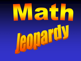Jeopardy - PacMath