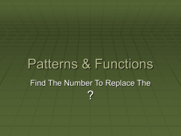 Patterns & Functions