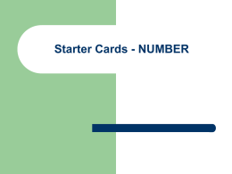 Starter Cards - Mr Barton Maths