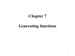 Recurrence relations and generation functions