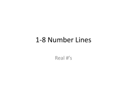 1-8 Number Lines