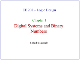 EE208 Chapter 1 - Digital Systems and Binary Numbers