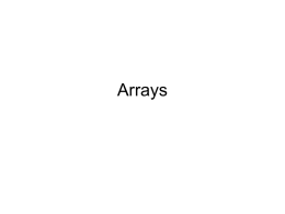 Intro to Arrays