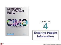 CIMO_ch04_Entering Patient Information