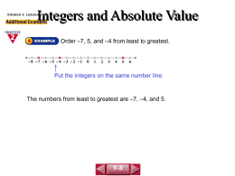 Integers and Absolute Value(1-3b).