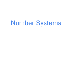 Number Systems - SNGCE DIGITAL LIBRARY