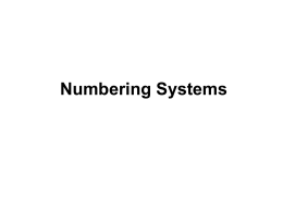 Number Systems - Computer Science