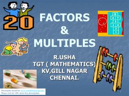 factors & multiples