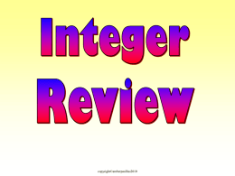 Integers REVIEW