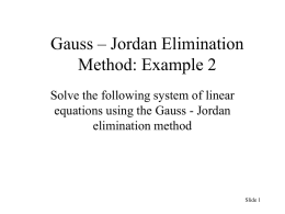 Gauss-Jordan Example 2