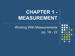 chapter 1 -measurement