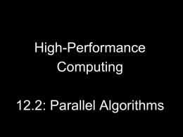 12.2 Parallel Algorithms