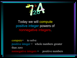 EDI NS1_3B Computing positive integer powers of nonnegative