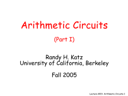 Arithmetic circuits