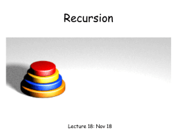 Lecture 18: recursion