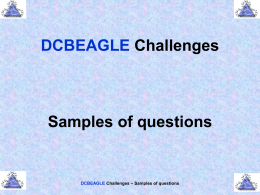 DCBEAGLE Challenges Samples of questions