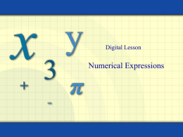 Numerical Expressions