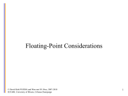 Floating-Point Considerations