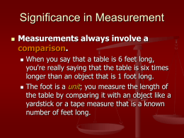 Significance in Measurement