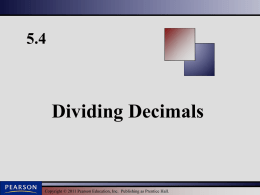 5.4:Dividing Decimals