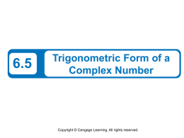 trigonometric form of a complex number.