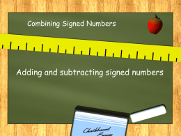 Combining Signed Numbers
