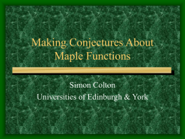 Making Conjectures About Maple Functions