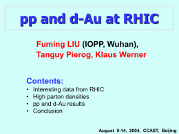 “ pp and d-Au at RHIC“(ppt 727K)
