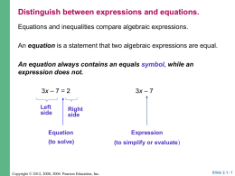 2.1 Linear Equations in One Variable