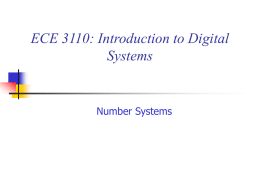 ECE 3110: Introduction to Digital Systems