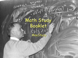 Math Study Booklet