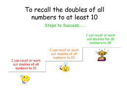 To recall the doubles of all numbers to at least 10