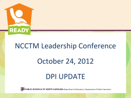 NCCTM Leadership 2012 - NC Mathematics