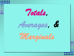 Totals, Averages, and Marginals Part 1