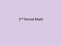 2nd Period Math