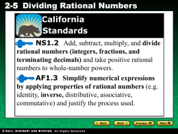 Ch 2-5 Dividing Rational Numbers