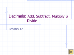 Tutorial 1c - C on T ech Math : : An application