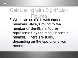 Calculating with Significant Figures