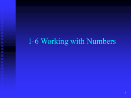 1-6 Working with Numbers