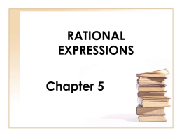 RATIONAL EXPRESSIONS