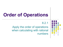 8-12 Order of Operations