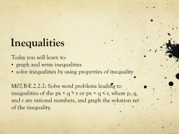 Solve Inequalities