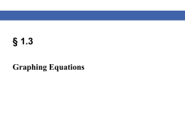 1.3 Graphing Equations - Warren County Schools