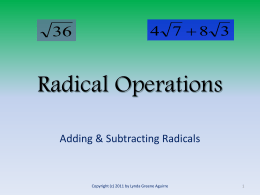 Radical Operations