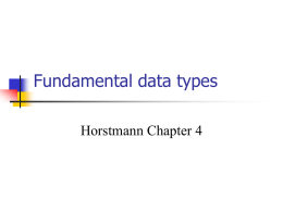 Fundamental data types and conversion