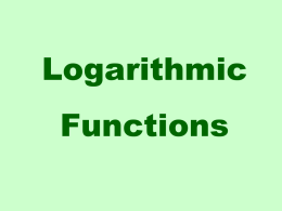 Intro to Logarithmic Functions with Sample Problems