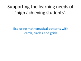 Supporting the learning needs of high achieving students