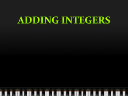 Add Integers … Or Perhaps a Music Lesson?