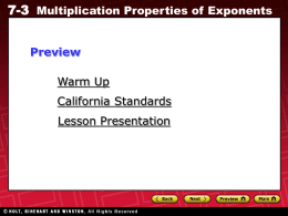 7-3 Multiplication properties of Exponents